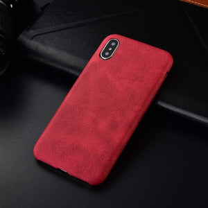 Boucho For iPhone XS Max XR Case Ultra Thin Cloth Wood Texture Phone Cases For iPhone 7 8 6 6s plus PU Leather Soft Cover Coque