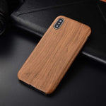 Boucho For iPhone XS Max XR Case Ultra Thin Cloth Wood Texture Phone Cases For iPhone 7 8 6 6s plus PU Leather Soft Cover Coque