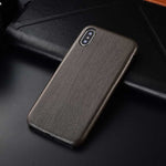 Boucho For iPhone XS Max XR Case Ultra Thin Cloth Wood Texture Phone Cases For iPhone 7 8 6 6s plus PU Leather Soft Cover Coque