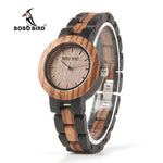 BOBO BIRD Ladies Wood Watch Luxury Bracelet Watches with Two Colors Wooden Strap Women Dress Watch relogio feminino V-N30