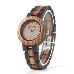 BOBO BIRD Ladies Wood Watch Luxury Bracelet Watches with Two Colors Wooden Strap Women Dress Watch relogio feminino V-N30