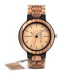 BOBO BIRD Antique Mens Wood Watches with Date and Week Display Luxury Brand Watch in Wooden Gift Box relogio masculino