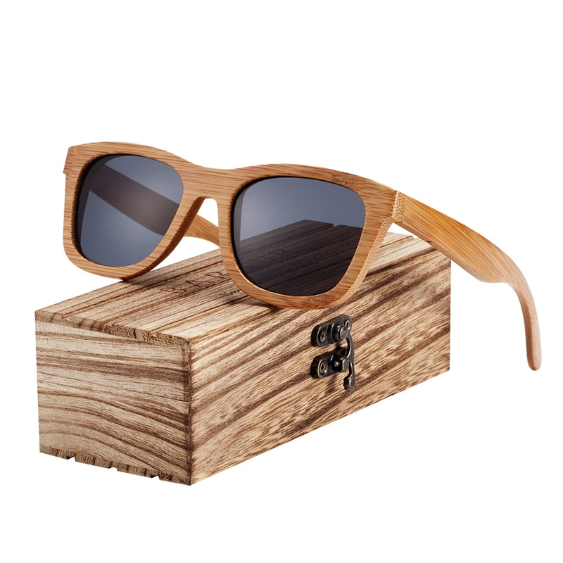 BARCUR Retro Men Sun glasses Women Polarized Sunglasses Bamboo Handmade Wood Sunglasses Beach Wooden Glasses Oculos de sol