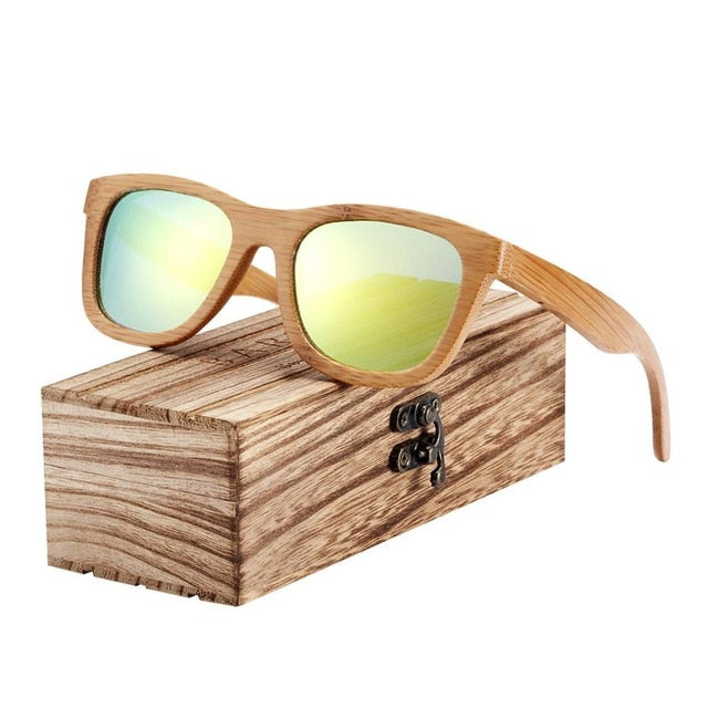 BARCUR Retro Men Sun glasses Women Polarized Sunglasses Bamboo Handmade Wood Sunglasses Beach Wooden Glasses Oculos de sol