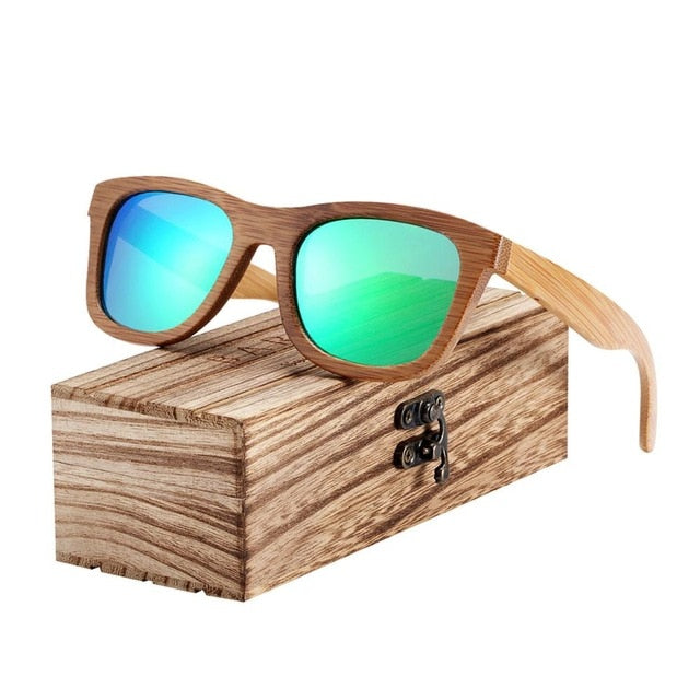 BARCUR Retro Men Sun glasses Women Polarized Sunglasses Bamboo Handmade Wood Sunglasses Beach Wooden Glasses Oculos de sol