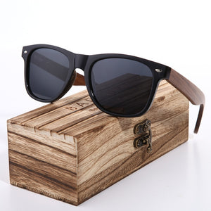 BARCUR Black Walnut Sunglasses Wood Polarized Sunglasses Men Glasses Men UV400 Protection Eyewear Wooden Original Box