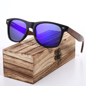 BARCUR Black Walnut Sunglasses Wood Polarized Sunglasses Men Glasses Men UV400 Protection Eyewear Wooden Original Box