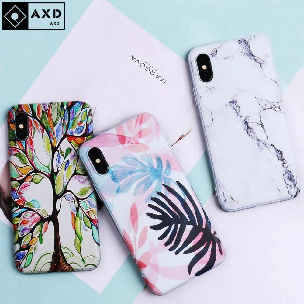 AXD Soft Case For Xiaomi Redmi 6A 7 Note 5 5A 6 Pro 7 Marble Silicone Cover Mi A2 A1 A3 mi8 Lite Mi9 Retro Wood Print Back Capa