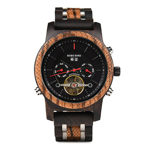 BOBO BIRD Automatic Skeleton Mechanical Watches Men Wooden Luxury Watch Self Wind relógio masculino automatic