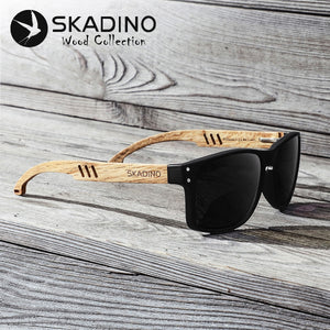 SKADINO Beech Wood Men Sunglasses Polarized Wooden Sun Glasses for Women Blue Green Lens Handmade Fashion Brand Cool UV400