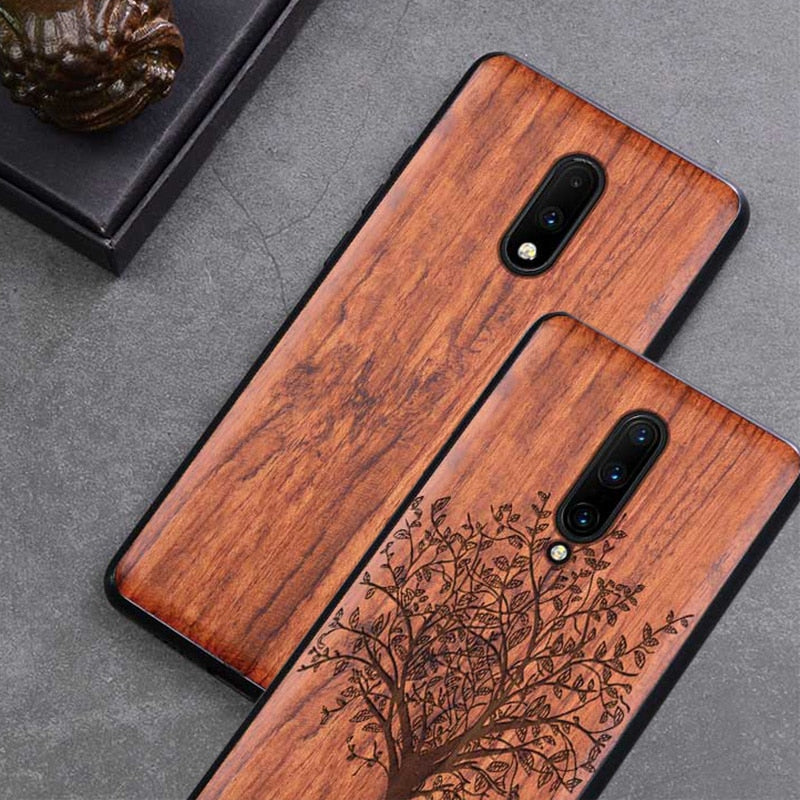 Oneplus 7 pro Case Boogic Original Real Wood funda Oneplus 7 Rosewood TPU Shockproof Back Cover Phone Shell One plus 7 Pro case