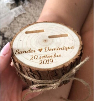 Personalized Rustic Wedding Wood Ring Box Engagement Ring Box Jewelry Gift Wooden Ring Holder Wedding Decor